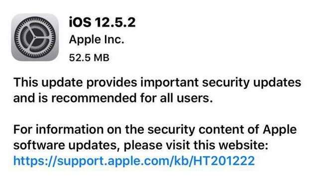 清丰苹果手机维修分享iOS12.5.2发布，建议所有老苹果用户安装 